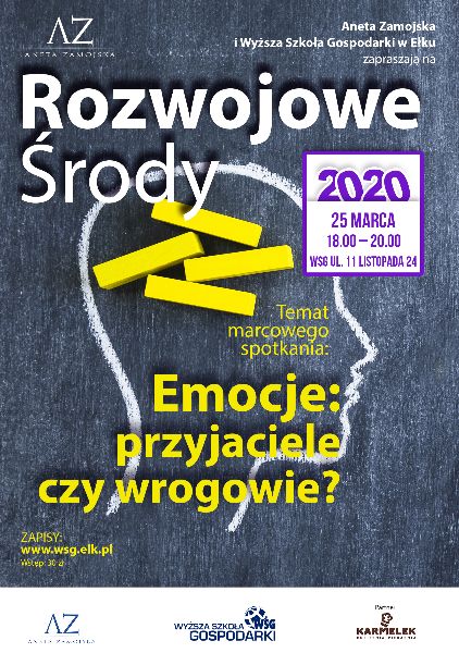 Szkolenie: Rozwojowe środy – Emocje: przyjaciele czy wrogowie?