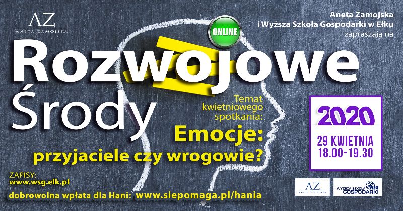 Szkolenie: Rozwojowa środa – on-line i pomagamy Hani